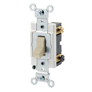 Leviton CSB4-20I AC Quiet Toggle Switch, 20A, 120/277V, Ivory