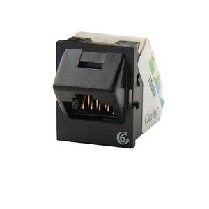 Ortronics TJ645-00 Keystone Jack, CAT6 Clarity with 45-Degree Angled Connector, Black