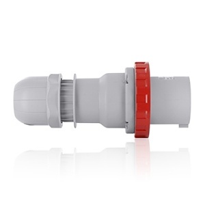 Leviton W363-P11 International Pin and Sleeve Plug, 3P4W, 63A 440-460V, Red