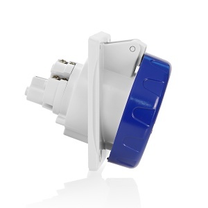 Leviton W232-R6 Pin and Sleeve International Receptacle, 2-Pole, 3-Wire, 32A, 200-250V, Blue