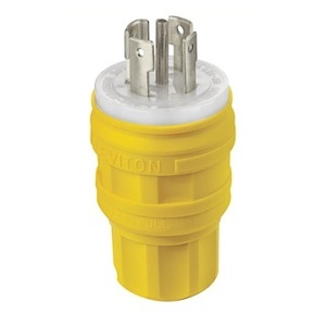 Leviton 28W83 Wetguard Watertight Locking Plug, Yellow