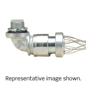 Leviton L7968 Strain-Relief Grip, Liquid-Tight Metal Core, 1", 12", 90°, Male