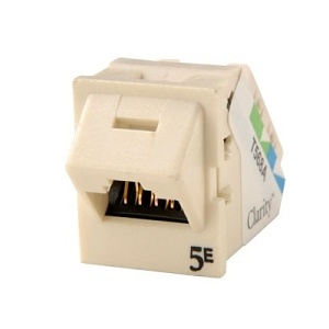 Ortronics TJ5E45-99 Keystone Jack, CAT5E Clarity 45-Degree Wall Mount, Ivory