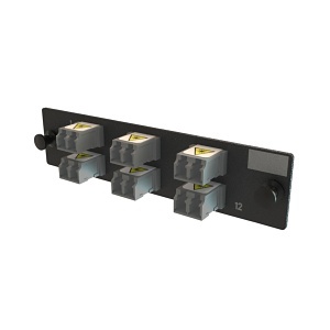 Ortronics OFP-LCD12YC-G Panel Adapter, OFP, 6, Hybrid LC, Duplex, 12-Fiber, Gray