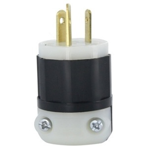 Leviton 4763-C Connector, EB Plug Non-Grounded, 3-Pole 3-Wire, 15A 125V/10A 250V