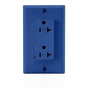 Leviton T5380-B BU TR TVSS Duplex Receptacle 20A 125V