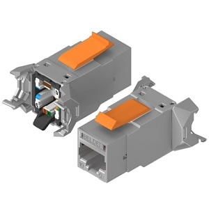 Belden RVAIJ2SMES1 Keystone Jack, Industrial Reverse Connect Category 6A, Metallic