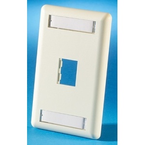 Ortronics 40300549-99 Trackjack Faceplate, One-Port (Single Gang), Plastic, Ivory