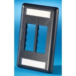 Ortronics 40300546-00 4-Port Single Gang Tracjack Faceplate, Black