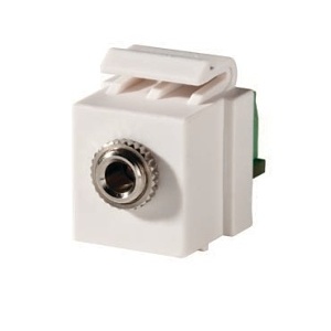 Ortronics KS35STST-88 Keystone 3.5mm Screw Terminal Stereo Connector, White