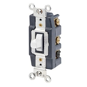 Leviton 1286-W Toggle Switch, 20A, Double-Throw, Maintained Contact, Double-Pole, Extra Heavy Duty Spec Grade, White