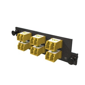 Ortronics HDFP-LCD12YC-M Panel Adapter, HDFP, 6, Hybrid LC, Duplex, 12-Fiber, Green