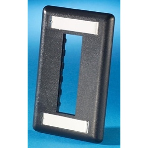 Ortronics 40300547-00 Single Gang Plastic Faceplate with Three Holes, Black