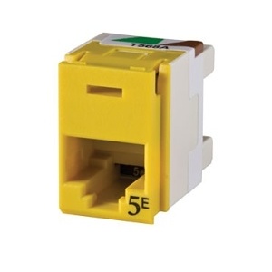 Ortronics PJ5E00-44 Panel  Clarity 5e Keystone Jack, Yellow