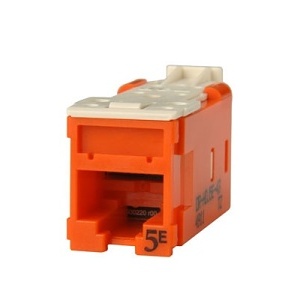 Ortronics HDJ5E-43 Keystone Jack, HDJACK CAT5E CLARITY T568A/B, Orange