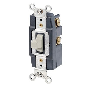 Leviton 1285-T Toggle Single-Pole AC Quiet Switch, 120/277V
