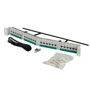 Ortronics PHA5E6U24-W 24-Port Angled Patch Panel, Cat5e/110, White
