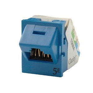 Ortronics TJ5E45-36 Keystone Jack, 45-Degree Angled Cat5e Clarity, Blue