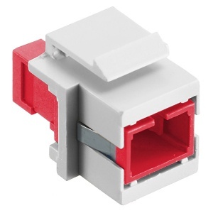 Hubbell SFFSCSRW Fiber Optic Cable Connector, Simplex Snap-Fit, Flush-Mounted, White
