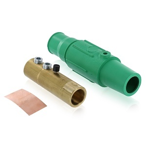 Leviton 17D23-G PB Female Detachable Plug Tap Nose, 250-350 MCM, Green