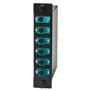 Hubbell OCRJ50G Fiber LGX Cassette, OM3, LC Duplex to MTP, Aqua
