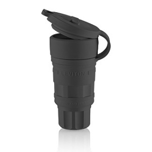 Leviton 29W81-B Wetguard Watertight Locking Plug, Black