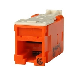 Ortronics HDJ625-43 Keystone Jack, 25-Pack, CAT6 Clarity, Orange