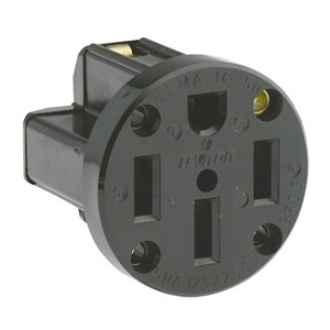 Leviton 279-PM 50A Flush Mount Outlet / Receptacle, 125/250V, Black