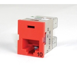 Ortronics TJ610-43 Clarity TracJack 10G 180° Angled Jack, T5668A/B, Orange
