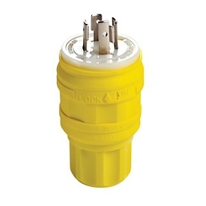 Leviton 26W74 Connectors, YL WG PLG LCK 3PO4WI L14-20P20A125/250V