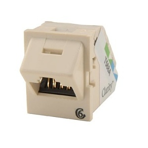 Ortronics TJ645-99 CAT6 Clarity Keystone Jack, 45-Degree Wall Mount, Ivory