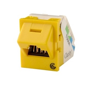 Ortronics TJ645-44 Clarity TracJack 10G 45° Angled Jack, T5668A/B, Yellow