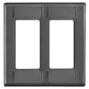 Hubbell IMFP2BK 2-Gang Wall Plate with Decorator Openings, Black