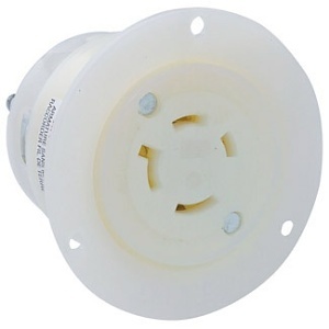 Leviton 2446 Flanged Outlet Locking Receptacle, Industrial Grade, 20A, 120/208V