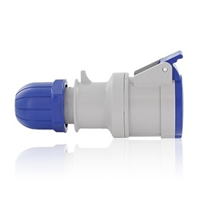 Leviton S232-C6 Pin and Sleeve Connector, 2-Pole, 3-Wire, 32A, 200-250V, Blue