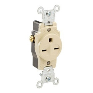 Leviton 5029-I Single Receptacle Outlet, 250V at 15A