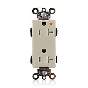Leviton MT163-IGI Lev-Lok Isolated Ground Tamper-Resistant Duplex Receptacle, 20A, 125V, Ivory