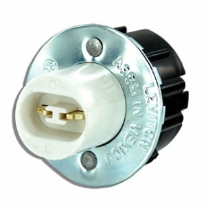 Leviton 523 Standard Fluorescent Lampholder, High-Output Base, Double Contact, White