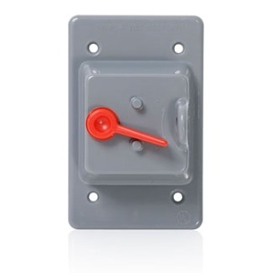 Leviton WP1S-GY 1-Gang Weatherproof Cover, Polycarbonate, Gray