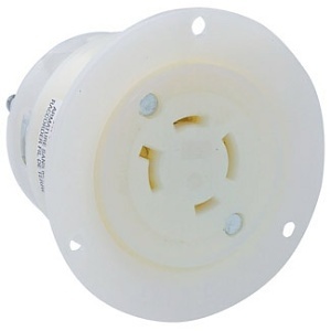 Leviton 2436 Outlet Flange, 3-Pole 4-Wire, 3-Phase, White