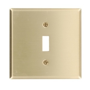 Leviton 81040 Wall Plate, 2-Gang 1-Toggle, Satin Finish