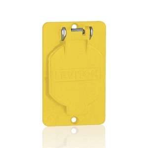 Leviton 3058-Y Yellow Coverplate Single Flip-Lid 1.56"