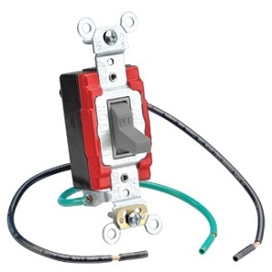 Leviton 1244-LGY 3-Way Toggle Switch, Quiet, Heavy Duty Spec Grade, Grounding, 6" Wire Lead, 20A, Gray