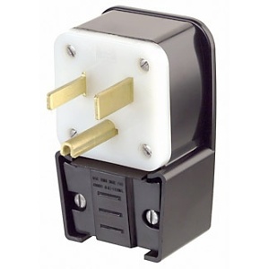 Leviton 9550-P Angled Power Plug, 2-Pole 3-Wire, NEMA 5-50P, 50A