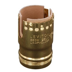 Leviton 7111-2 Medium Base Push Thru Electrolier with Uno Threads, Metal Shell, 660W, 250V