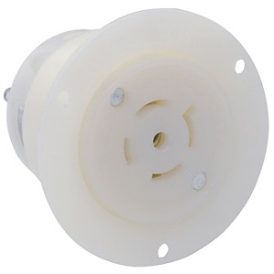 Leviton 2516 20A Flanged Outlet Locking Receptacle, Industrial Grade