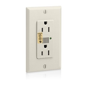 Leviton 7280-T LA Decora Duplex TVSS Receptacle, 15A, 125V