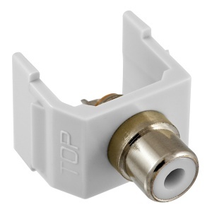 Hubbell SFRCWW Snap-Fit RCA Solder White Housing