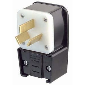 Leviton 9450-P 50A 125/250V 3-Pole 3-Wire Plug, Black