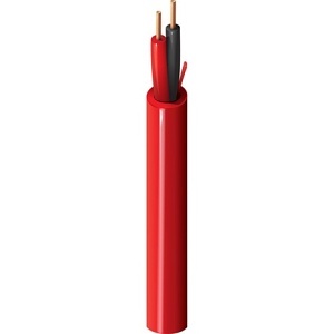 Belden 6220UL002500 16-2 Solid BC Fire Alarm Cable, Plenum-FPLP, Flamarrest Insulation, Flamarrest Jacket with Ripcord, Red